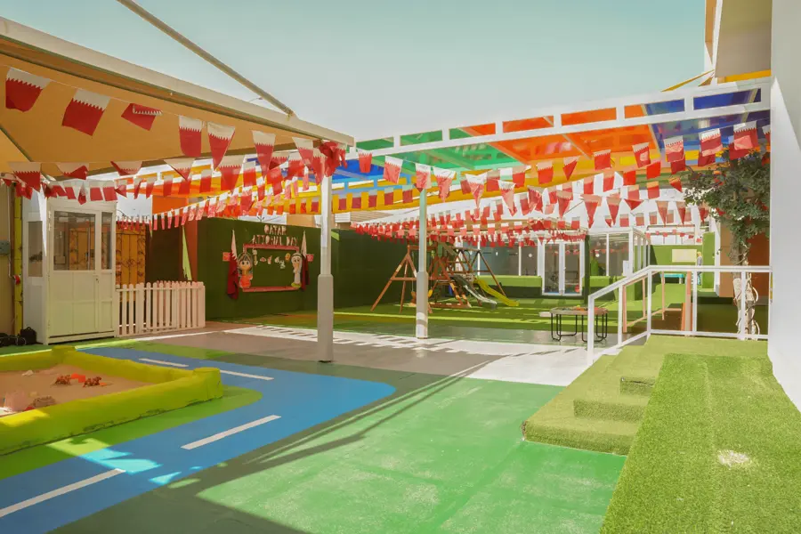 The colourful outdoor playground at Little Seeds